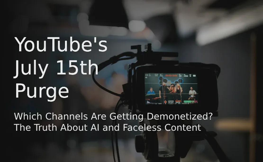 A Limpeza de 15 de Julho do YouTube: Que Canais Serão Desmonetizados? A Verdade Sobre Conteúdo de IA e Canais Sem Rosto