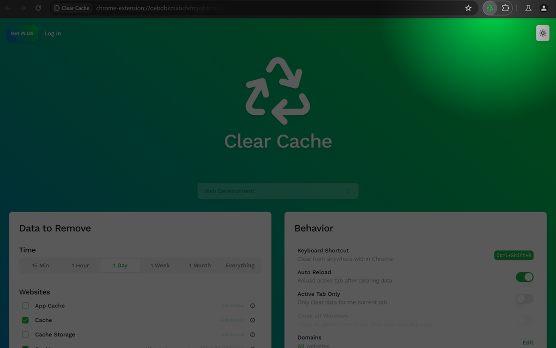 One-Click Browser Data Management