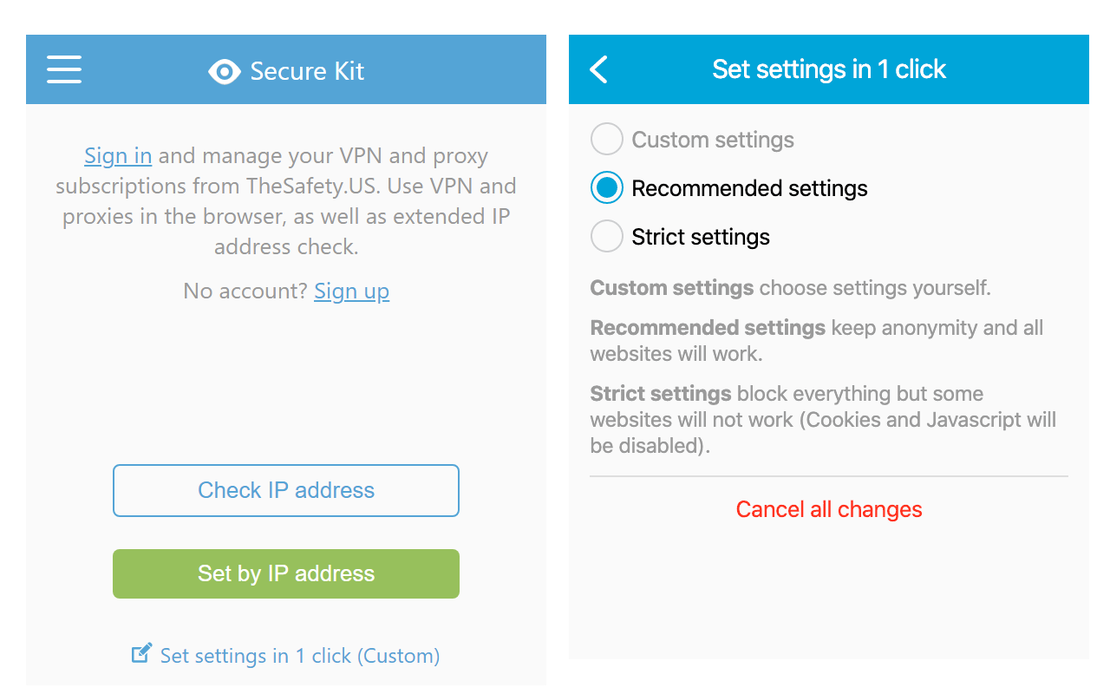 One-Click Anonymous Browsing