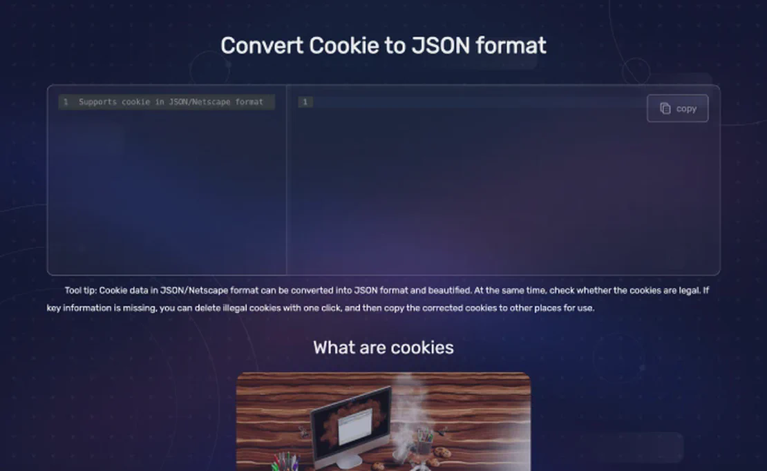 ตัวแปลงคุกกี้ออนไลน์: JSON เป็นรูปแบบ Netscape