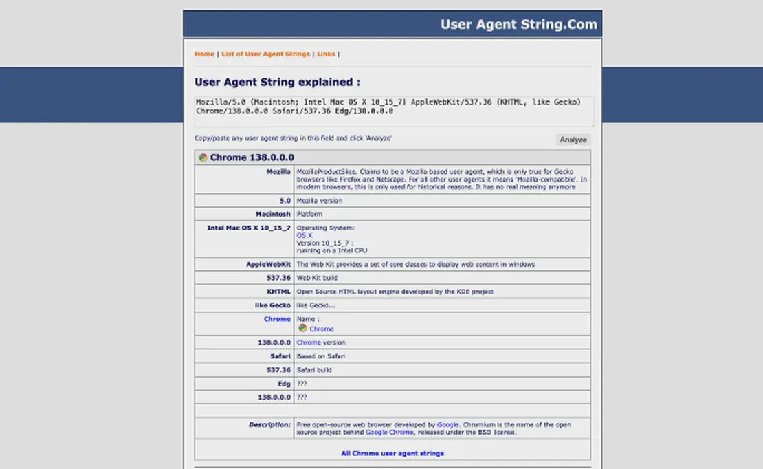 UserAgentString.com