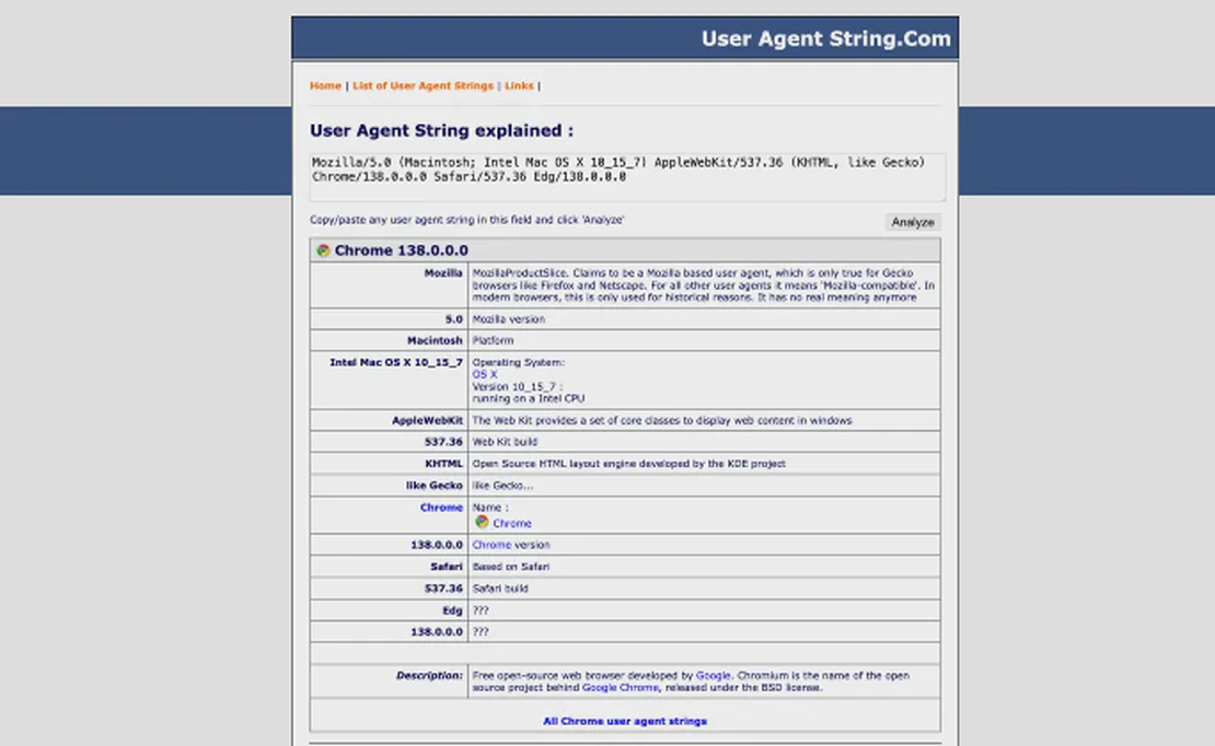 UserAgentString.com