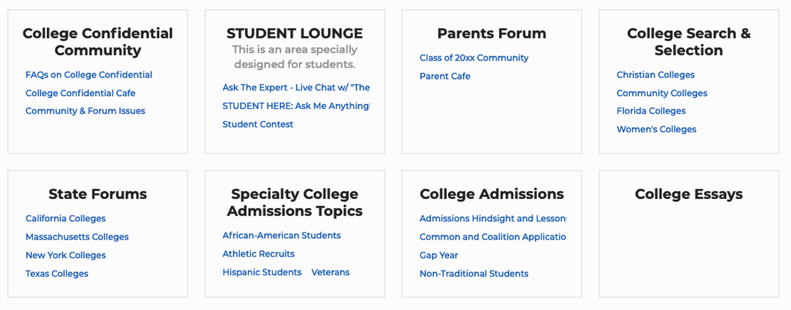 Multiple College Confidential Accounts